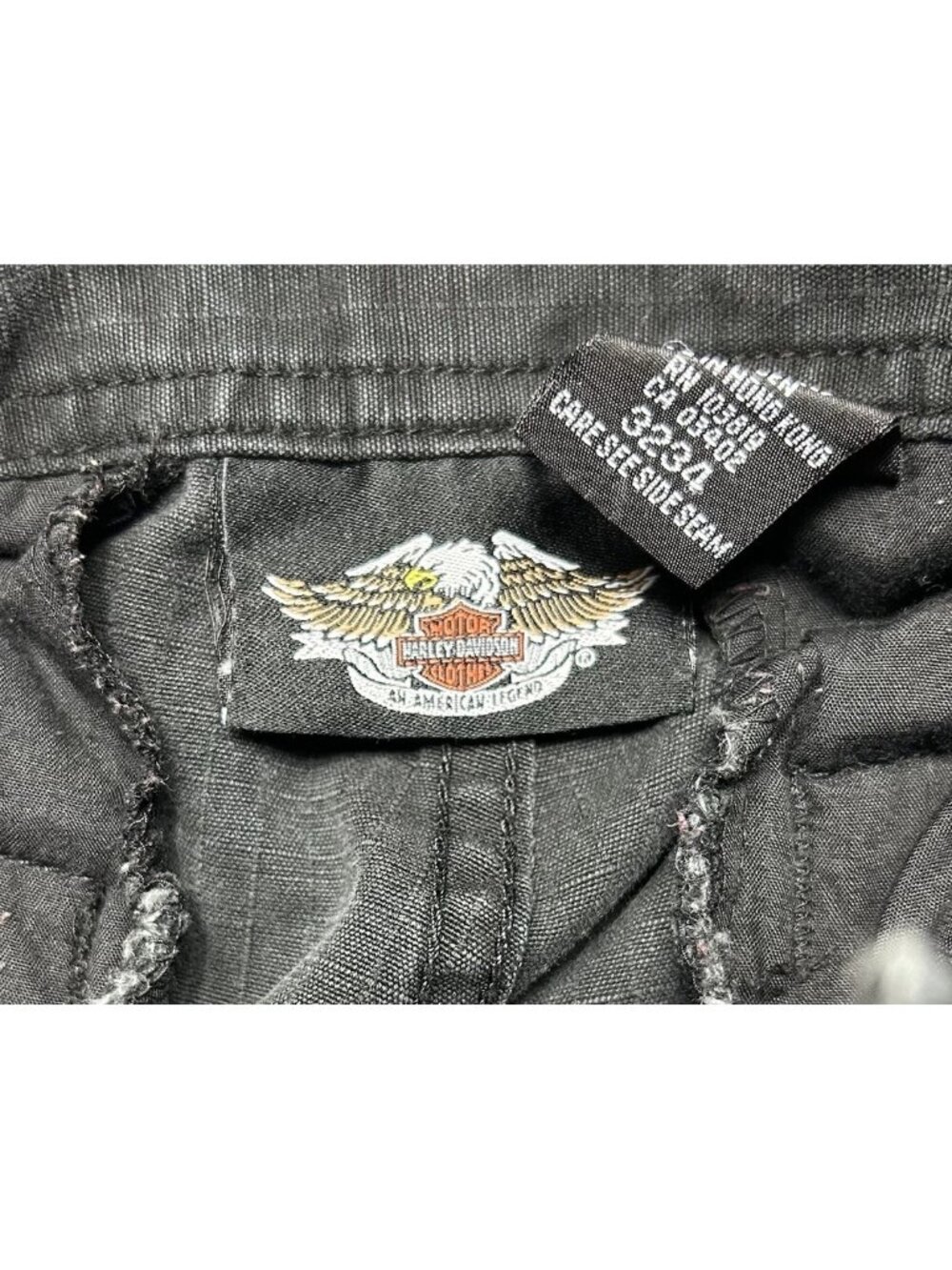 Harley-Davidson Ripstop Cargo Riding Pants Black 2004 Tactical Moto Biker 32x34 - Picture 5 of 16